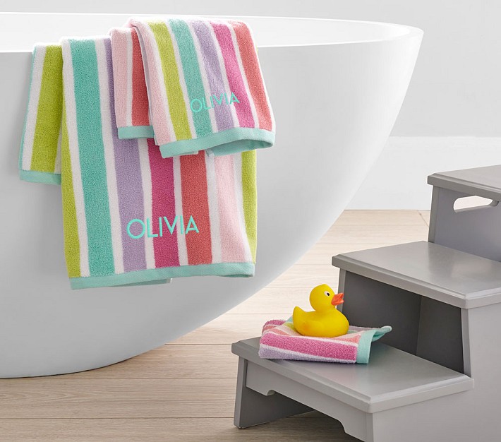 Bright multi colored bath towels sale