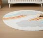 Machine Washable Modern Rainbow Round Rug