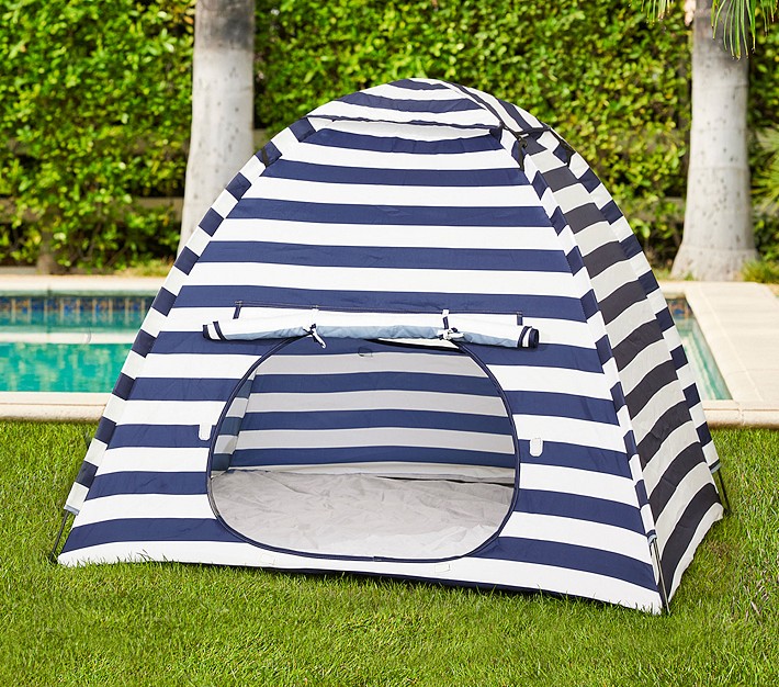 Navy Rugby Stripe Sun Tent