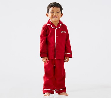 Boys red flannel pajamas sale