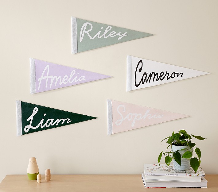 Personalized Script Pennant Flag