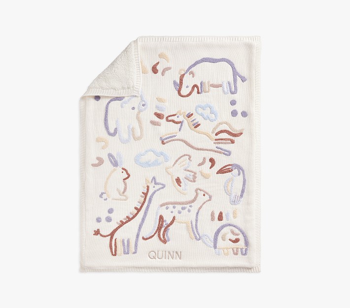 west elm x pbk Critter Heirloom Baby Blanket