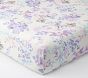 LoveShackFancy Lavender Damask Floral Organic Crib Fitted Sheet