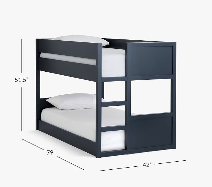 Camden Twin Over Twin Low Bunk Bed Navy
