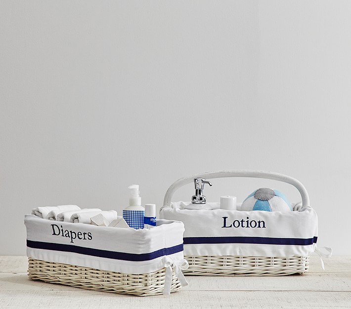 Navy Harper Changing Table Storage Liners