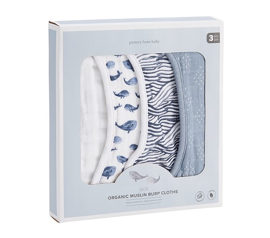 Pottery Barn authentic Kids Jack Nautical Organic Muslin Swaddle Set