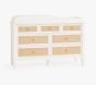 Ava Regency Caned Extra Wide Dresser  Topper Simply White Natural Caning, In-Home Delivery