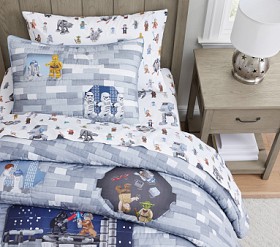 Pottery Barn PB Kids Star Wars Darth Vader Navy Blue Stitched Quilt Full Queen hotsell