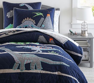 Pottery barn dinosaur hot Full/Queen quilt sheet set