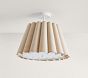 Natural Linen Fluted Semi Flush Mount (19&quot;)