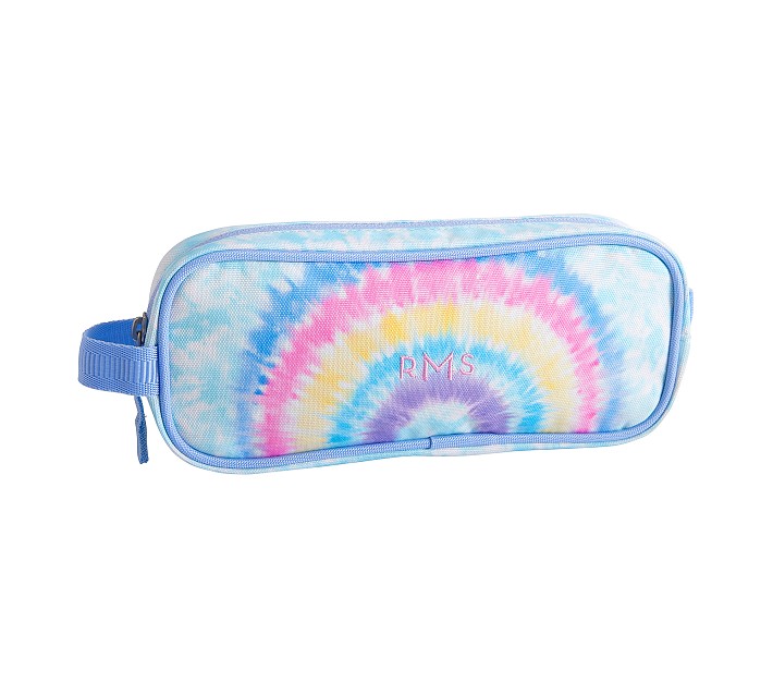 Mackenzie Aqua Rainbow Bright Tie-Dye Pencil Case