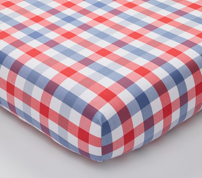 Gingham Organic Crib Fitted Sheet