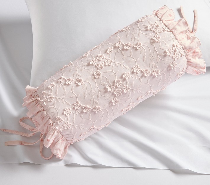 Blush Floral Bolster Pillow