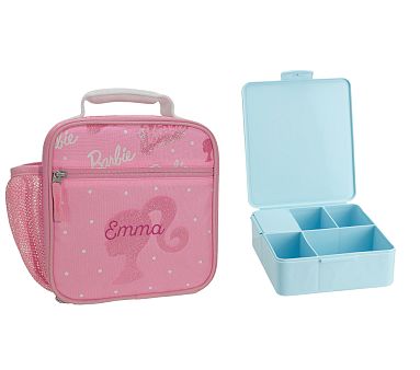 Mackenzie Barbie Glitter RPET Lunch Bundle: Classic Lunch, Aqua Square Bento