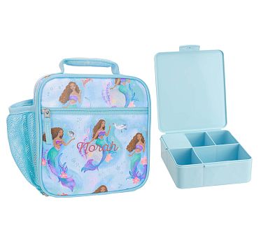 Mackenzie Disney The Little Mermaid Shimmer RPET Lunch Bundle: Classic Lunch, Aqua Square Bento