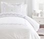 Embroidered Scalloped Organic Duvet Cover &amp; Shams