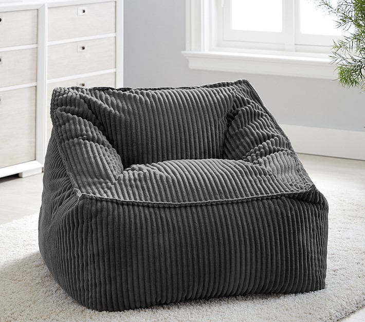 Charcoal Chamois Modern Lounger