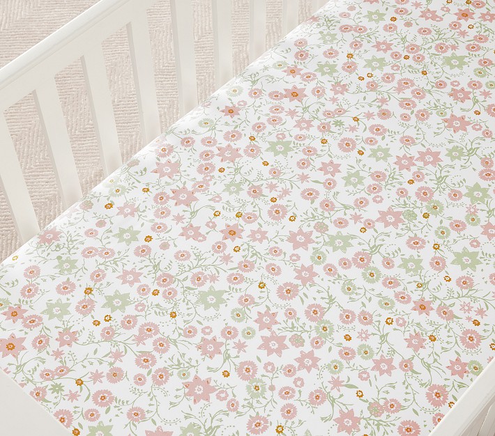 Julia Berolzheimer Floral Organic Crib Fitted Sheet