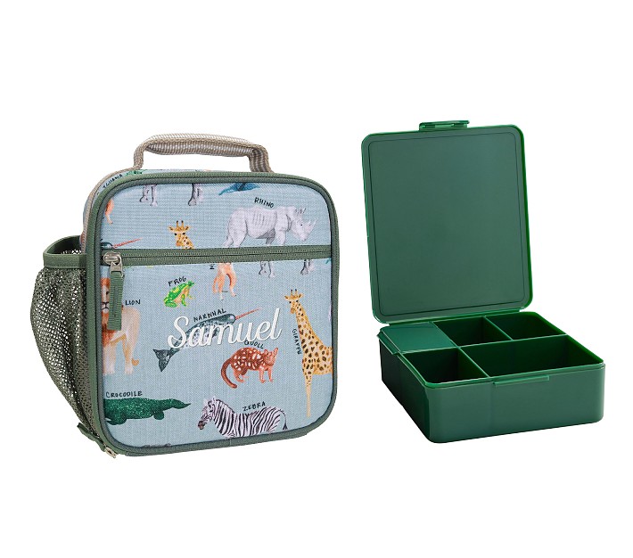 Mackenzie Brendan Safari Animals Lunch &amp; Bento Bundle, Set of 2