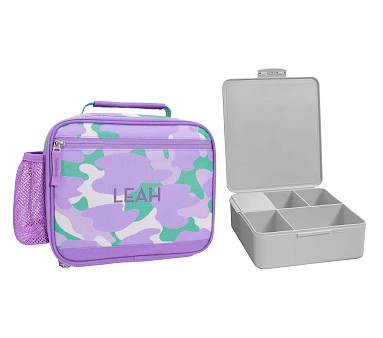 Mackenzie Lavender Sporty Camo Reflective Lunch & Bento Bundle, Set of 2