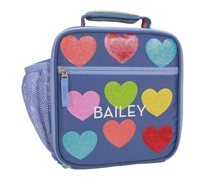 Mackenzie Rainbow Glitter Hearts Lunch Boxes