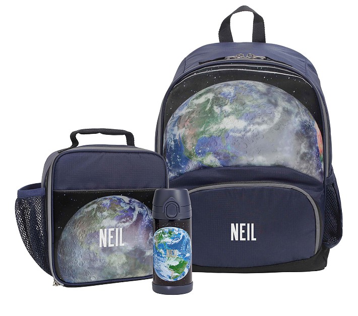 Mackenzie Earth &amp; Moon Holographic Backpack &amp; Lunch Bundle, Set of 3