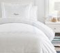 Embroidered Scalloped Organic Duvet Cover &amp; Shams