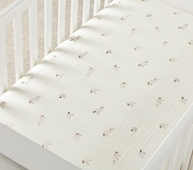 Sleepy Sheep Organic Muslin Crib Fitted Sheet Pottery Barn Kids