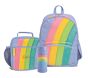 Mackenzie Rainbow Corduroy Applique RPET Bundle: Small Backpack, Classic Lunch, 12oz Water