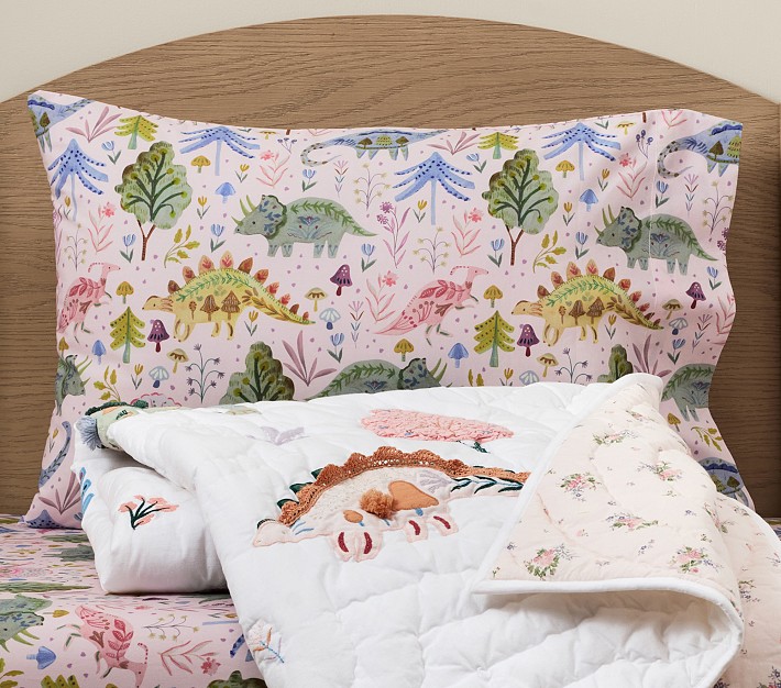 Floral Dino Toddler Bedding Set