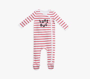 Love Bug Organic Nursery Pajama, 6-9 Months, Red Multi