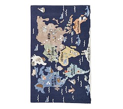 3-D Activity World Map Play Rug