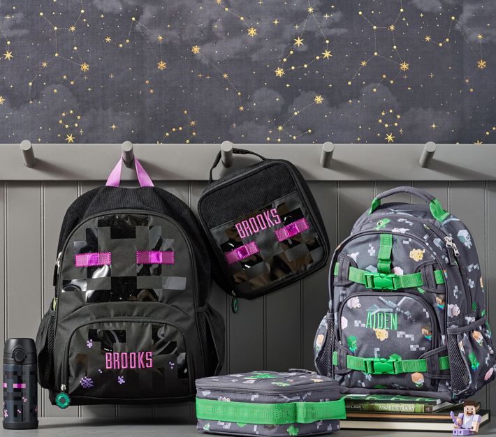 Mackenzie Minecraft Glow in the Dark Backpack Lunch Bundle Set of 3