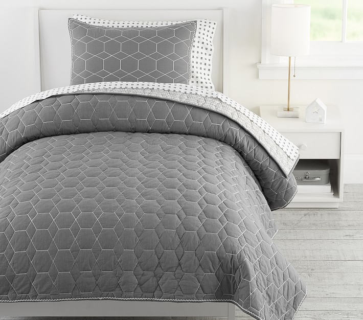 west elm x pbk Honeycomb Quilt &amp; Shams