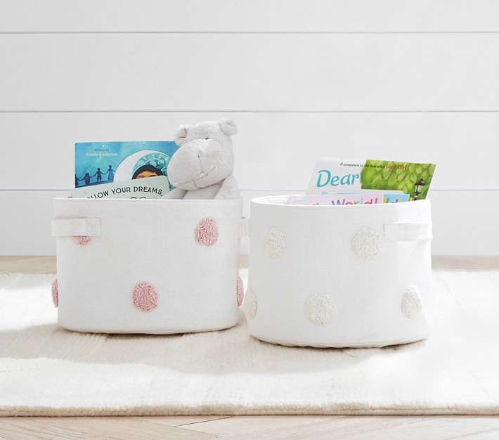 Embroidered Dot Storage Bin