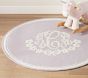 Floral Monogram Round Rug