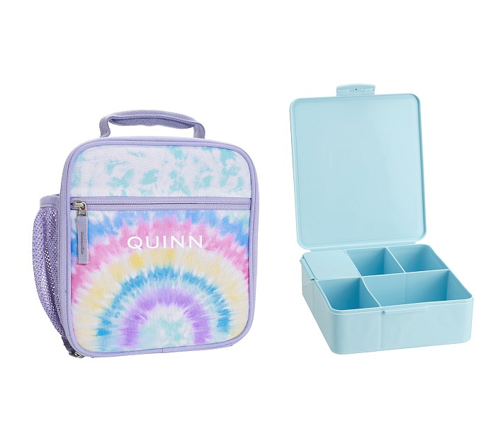 Mackenzie Aqua Rainbow Bright Tie-Dye Lunch &amp; Bento Bundle, Set of 2