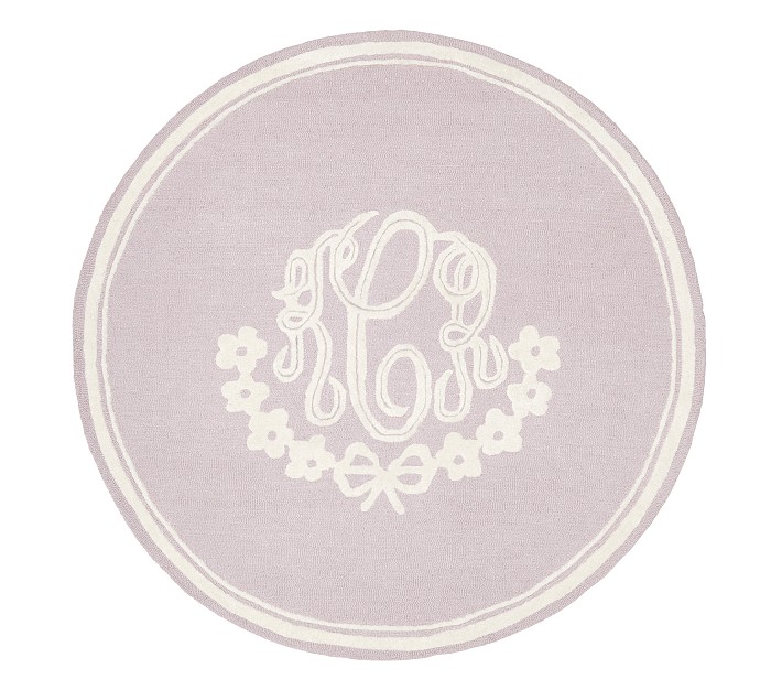 Floral Monogram Round Rug