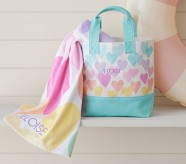Rainbow Hearts Tote & Towel Set