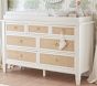 Ava Regency Caned 7-Drawer Dresser &amp; Topper (56w x 19d&quot;)