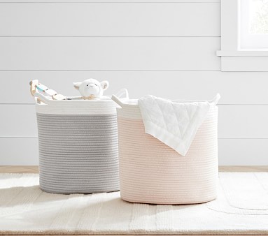 Cotton Rope Hamper Whimsical Storage for Kids Pottery Barn Kids