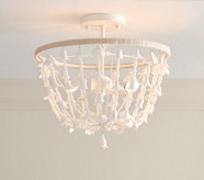 Porcelain Floral Semi Flush Mount (15")
