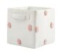 Embroidered Dot Cube Storage, Blush
