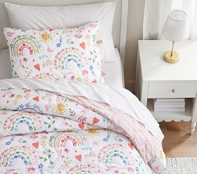 Pottery Barn kids Rainbow Duvet Cover full/Queen selling duvet cover rainbows organic