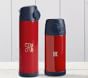 Mackenzie  Red Navy Trim Solid Water Bottle