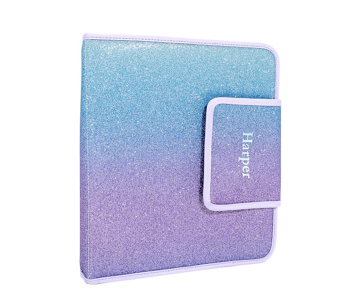 Mackenzie Lavender/Aqua Ombre Sparkle Glitter Homework Holder