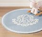 Floral Monogram Round Rug