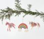 Unicorn Felted Wool Ornaments, Set of 3