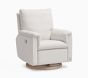 Build Your Dream Manual Recliner Brushed Chenille  Dove Wood Base Nightlight