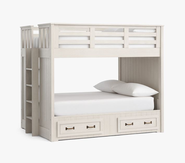 Belden Full Over Full Bunk Bed Bleached Bone In Home Delivery